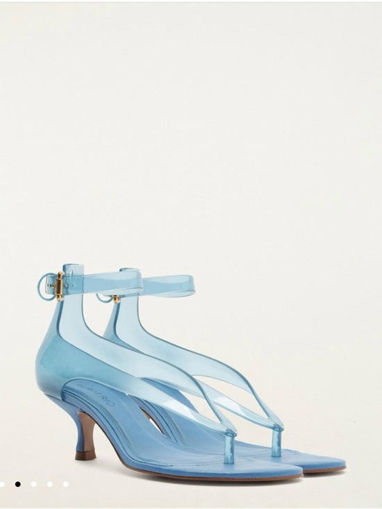 FARM Rio Shoes - FARM Rio Sky-Blue Translucent Ankle-Strap Kitten Sandals